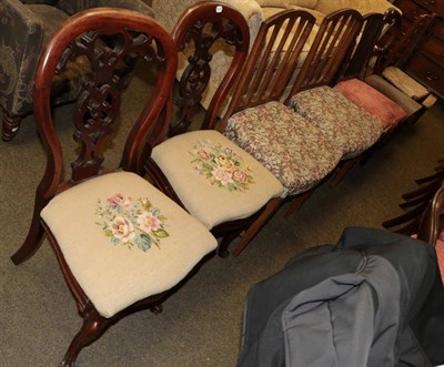 Lot 550 - An early 20th century chest of three drawers and six 19th century dining chairs (7)