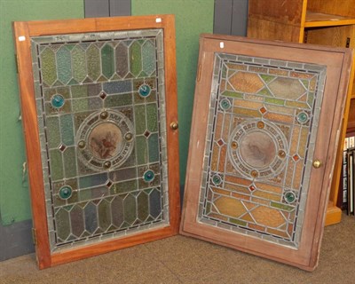 Lot 565 - Two Victorian stained and leaded glass panels