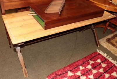 Lot 575 - X-frame pine tavern table