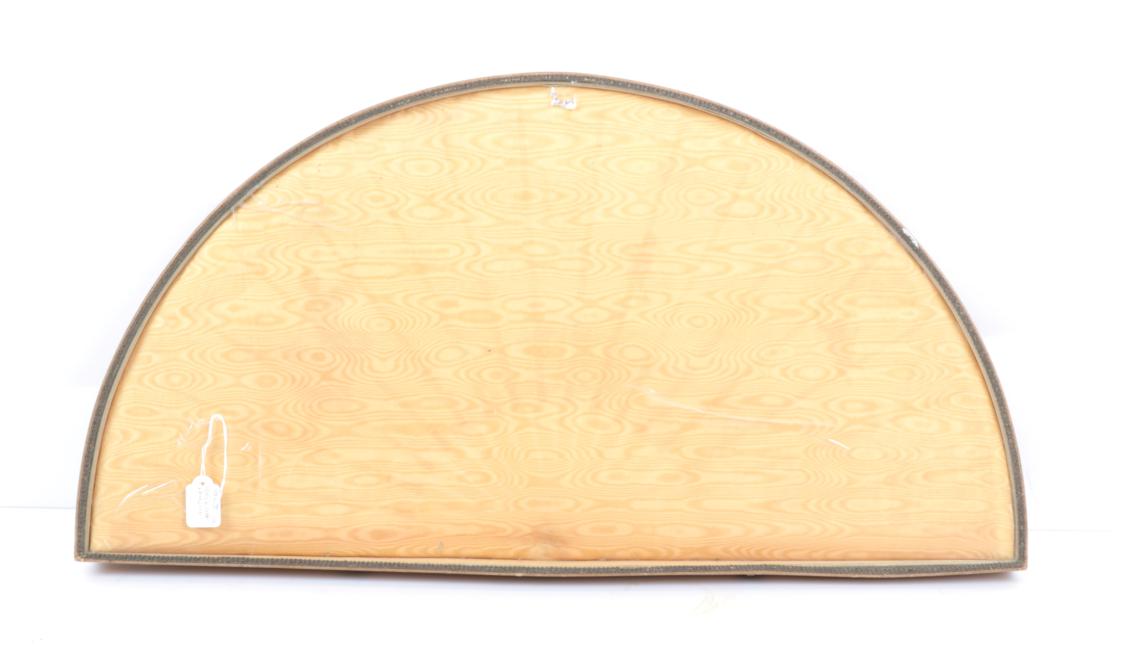 Lot 2010 - A Large Glazed Fan Case, suitable for a late 19th century fan, lined in mustard moiré silk,...