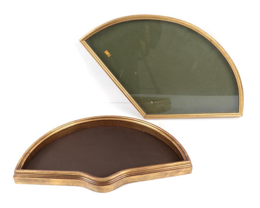 Lot 2011 - Two Shaped Fan Display Cases, with gilded