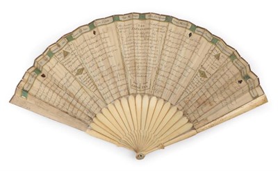 Lot 2024 - The New Gypsy Fan: A Late 18th Century Printed Fortune Telling Fan, the double paper leaf...