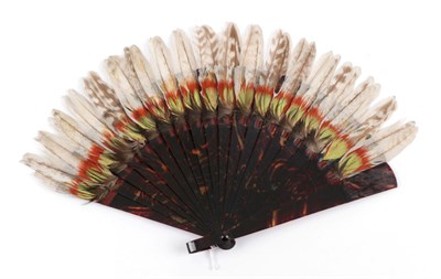 Lot 2034 - A Small 20th Century Faux Tortoiseshell Brisé Fan, the section from the ribbon upwards mounted...
