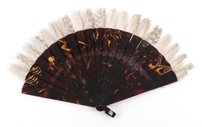 Lot 2034 - A Small 20th Century Faux Tortoiseshell Brisé Fan, the section from the ribbon upwards mounted...
