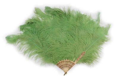 Lot 2036 - Two Feather Fans, one circa 1900, a tortoiseshell monture with female brown/cream ostrich feathers