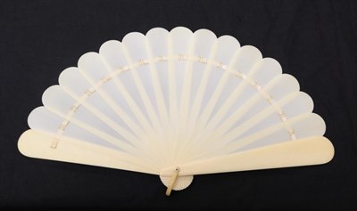 Lot 2052 - A Good Circa 1880's Carved Ivory Brisé Fan, the upper guard deeply carved with a very finely...
