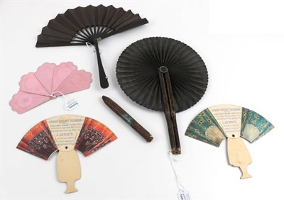 Lot 2070 - Novelty Fans: A Small Collection of Unusual Fans, six in all, comprising a fan in the form of a...