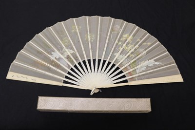 Lot 2079 - Two Large Circa 1890's Gauze Fans, contained in virtually matching boxes, having belonged to...