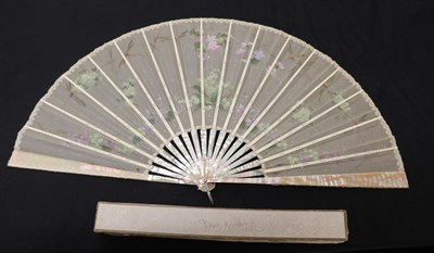 Lot 2079 - Two Large Circa 1890's Gauze Fans, contained in virtually matching boxes, having belonged to...