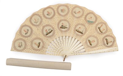 Lot 2095 - The Triumph of Love: A Late 19th Century Ivory Fan, the double paper leaf showing amusing and...