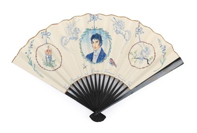 Lot 2113 - Mr Darcy: A Contemporary and Original Painted Fan by the Dutch Artist Aafke Brouwer, Dated...