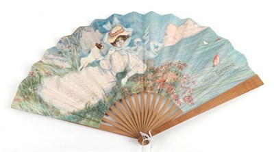 Lot 2175 - ''Floramye'', The Scent Launched by L T Piver in 1905, the double paper fan leaf mounted on...