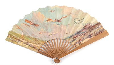 Lot 2178 - L.T.Piver ''Lariette'', A Rare Paper Advertising Fan, of normal folding form, the wood sticks plain