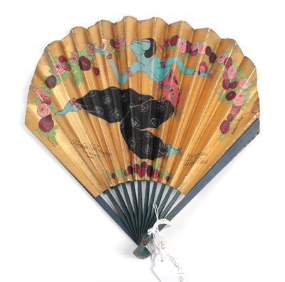 Lot 2188 - L.T.Piver ''Floramye'': A Rare Printed Paper Advertising Fan, in ballon form, the wood sticks...