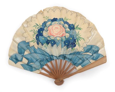 Lot 2192 - A Rare L.T.Piver Advertising Fan, of fontange form for the scent ''GAO'', released in 1925, printed