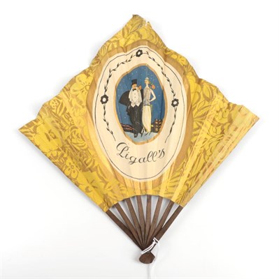 Lot 2197 - ''ROSINE'' for PIGALL'S, PARIS: A Scarce Diamond Shaped Printed Paper Advertising Fan, the...
