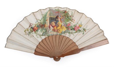 Lot 2199 - EUGENE RIMMEL: Not in the Malpas Research, A Later 19th Century Printed Paper Fan, mounted on...
