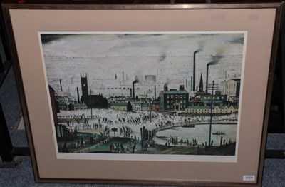 Lot 3000 - After Laurence Stephen Lowry RBA, RA (1887-1976) ''An Industrial Town'' Signed, with the blindstamp