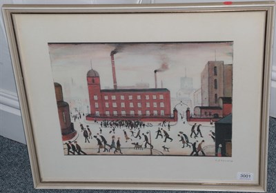 Lot 3001 - After Laurence Stephen Lowry RBA, RA (1887-1976) ''Mill Scene'' Signed, issued in 1972 by The...