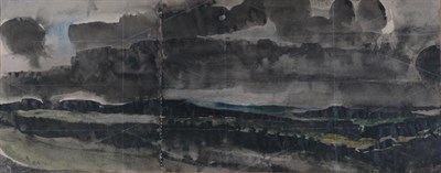 Lot 3027 - Norman Adams RA (1927-2005) Extensive landscape Initialled and dated (19)56, watercolour squared up