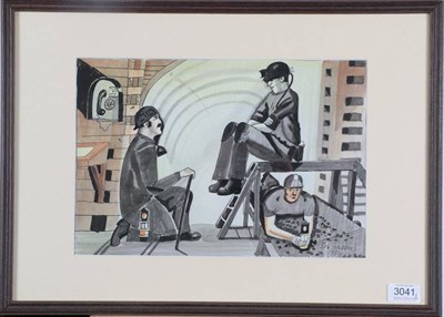 Lot 3041 - Ron Gribbons (20th/21st century) ''Limbering Up'' Signed, inscribed and dated 1942, further...