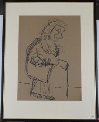 Lot 3045 - Joash Woodrow (1927-2006) ''Study of an Elderly Lady'' Charcoal, 61.5cm by 45.5cm  Provenance:...