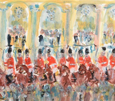 Lot 3046 - Michael Gibbison (b.1937) ''The Horse Guards'' Mixed media, 27cm by 30cm  Exhibited: Duncalfe...