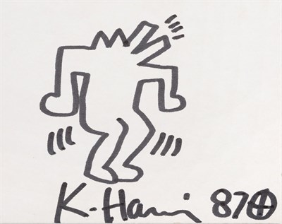 Lot 3057 - Keith Haring (1958-1990) American Barking Dog Signed and dated (19)87, pen, 10.5cm by 13.5cm...