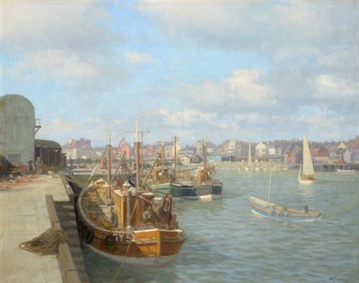 Lot 3059 - Walter Goodin (1907-1992)  ''Bridlington Harbour'' Signed, oil on board, 58cm by 74cm  Artist's...