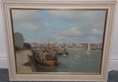 Lot 3059 - Walter Goodin (1907-1992)  ''Bridlington Harbour'' Signed, oil on board, 58cm by 74cm  Artist's...