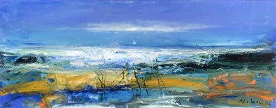Lot 3066 - Nael Hanna (b.1959) ''Open Water Carnoustie'' Signed, oil on canvas, 38.5cm by 98cm  Artist's...