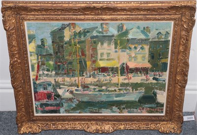 Lot 3068 - John McCutcheon ROI (1910-1995) ''Honfleur'' Signed, oil on board, 42cm by 55cm  Artist's...