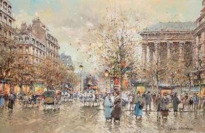 Lot 3075 - Antoine Blanchard (1910-1988) French ''Paris La Madeleine''  Signed, inscribed verso, oil on...