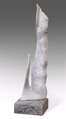 Lot 3114 - Darren Yeadon (b.1970) ''Seaweed'' Signed, Carrara venatino marble on a Nero d'marquina base, 147cm