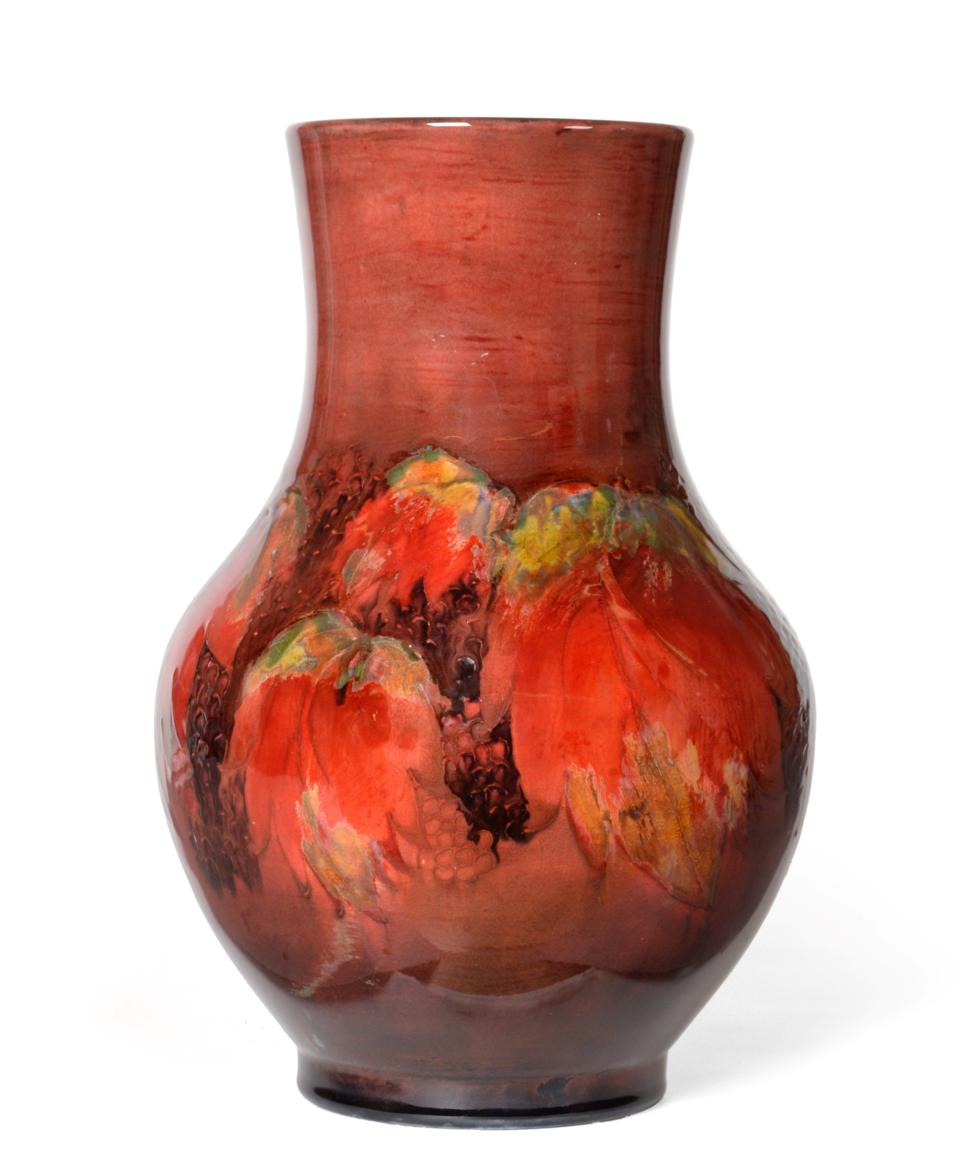 Lot 3532 - William Moorcroft (1872-1945): A Flambé Leaf and Berry Pattern Vase, impressed MADE IN ENGLAND...