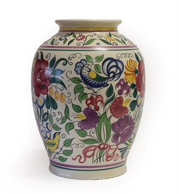 Lot 3538 - A Poole Pottery Vase, designed by Truda Carter, painted by Gwen Haskins, pattern /LE, with...
