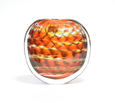 Lot 3542 - Peter Layton - London Glassblowing: A Contemporary Studio Glass Vase, of compressed form, decorated