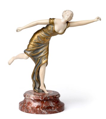 Lot 3566 - George Omerth (French, Act. 1895-1925): ''Little Bacchante'' A Gilt Bronze and Ivory Figure,...