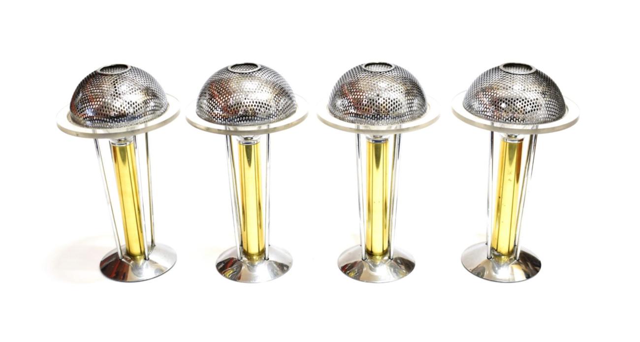 Lot 3574 - Four Masons Constant-Flame Candle Lamps, of sputnik design, labelled and numbered 525, 25cm high
