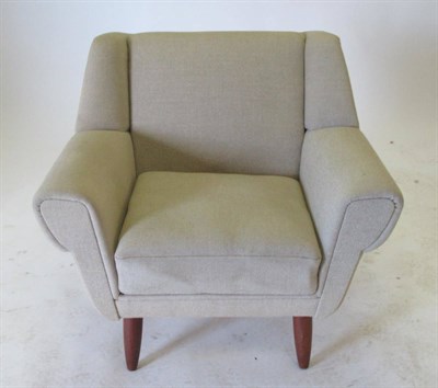 Lot 3661 - Georg Thams: A 1970's Danish Design Lounge Chair, covered in beige wool, with rounded arms,...