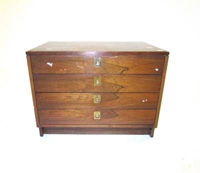 Lot 3673 - A 1970s Rosewood Straight Front Chest, with two long drawers above a deep two-as-one drawer,...