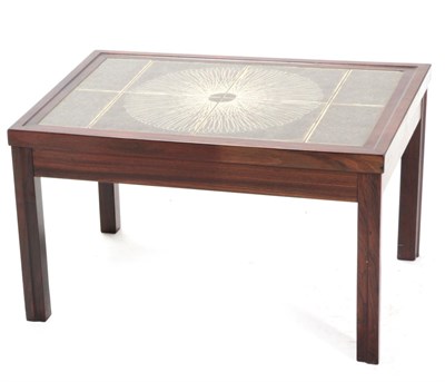 Lot 3674 - Kvalitet Form Funktion: A1960's Danish Rosewood and Tile-Top Coffee Table, of rectangular form,...