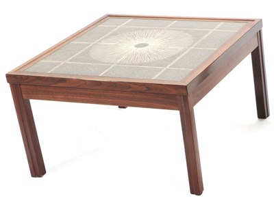 Lot 3675 - Kvalitet Form Funktion: A 1960's Danish Rosewood and Tile-Top Coffee Table, of square form,...