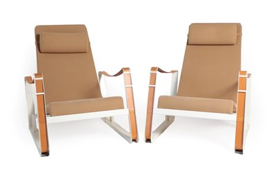 Lot 3684 - Vitra Cite by Jean Prouvé: A Pair of Powder-Coated Sheet Steel Lounge Armchairs, circa 2008,...