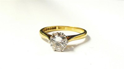 Lot 325 - An 18 Carat Gold Diamond Solitaire Ring, a round brilliant cut diamond in a white six claw setting