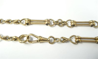 Lot 341 - A 9 Carat Gold Fancy Albert Chain, of tramline and rope loop links, length 39.5cm