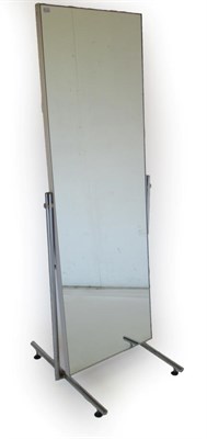 Lot 1040 - A Late 20th Century Chromed Tubular Cheval Mirror, the rectangular plate with chromed frame...