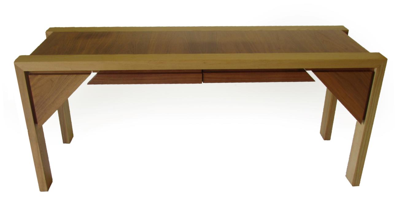 Lot 1047 - Keith Sealey: A Bespoke Walnut and Ash Sewing Desk or Hall Table, circa 2001, of rectangular...