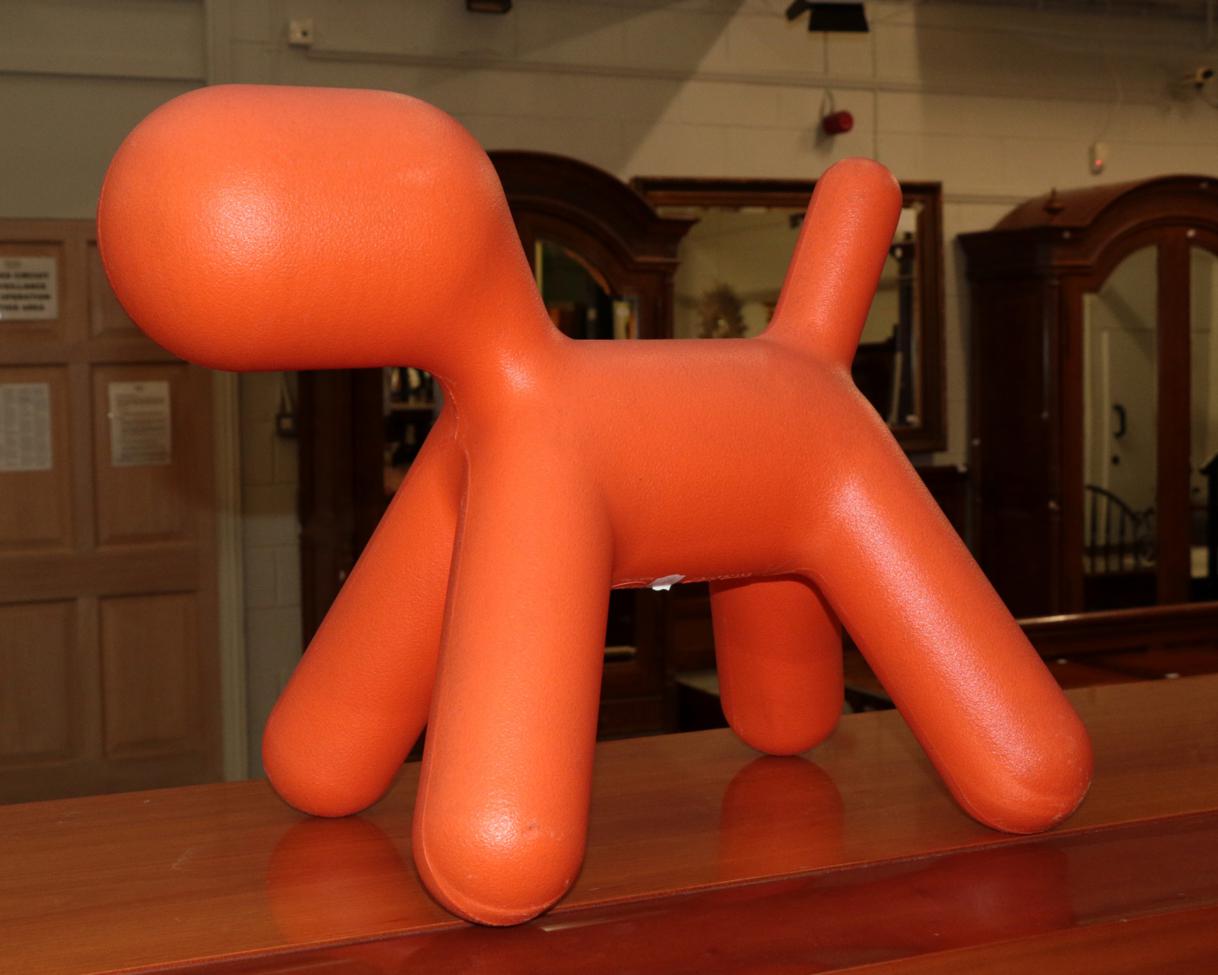Lot 1077 - Eero Aarnio: An Orange Coloured Puppy Children's Stool, the base stamped Magis Me Too...