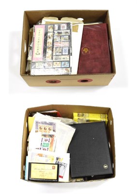 Lot 81 - Two Large Boxes Of Stamps with some GB face value and Royalty and WWF thematics. Also a large...